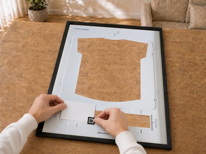 Cadre ShirtFrame avec passe-partout et ouvertures photo