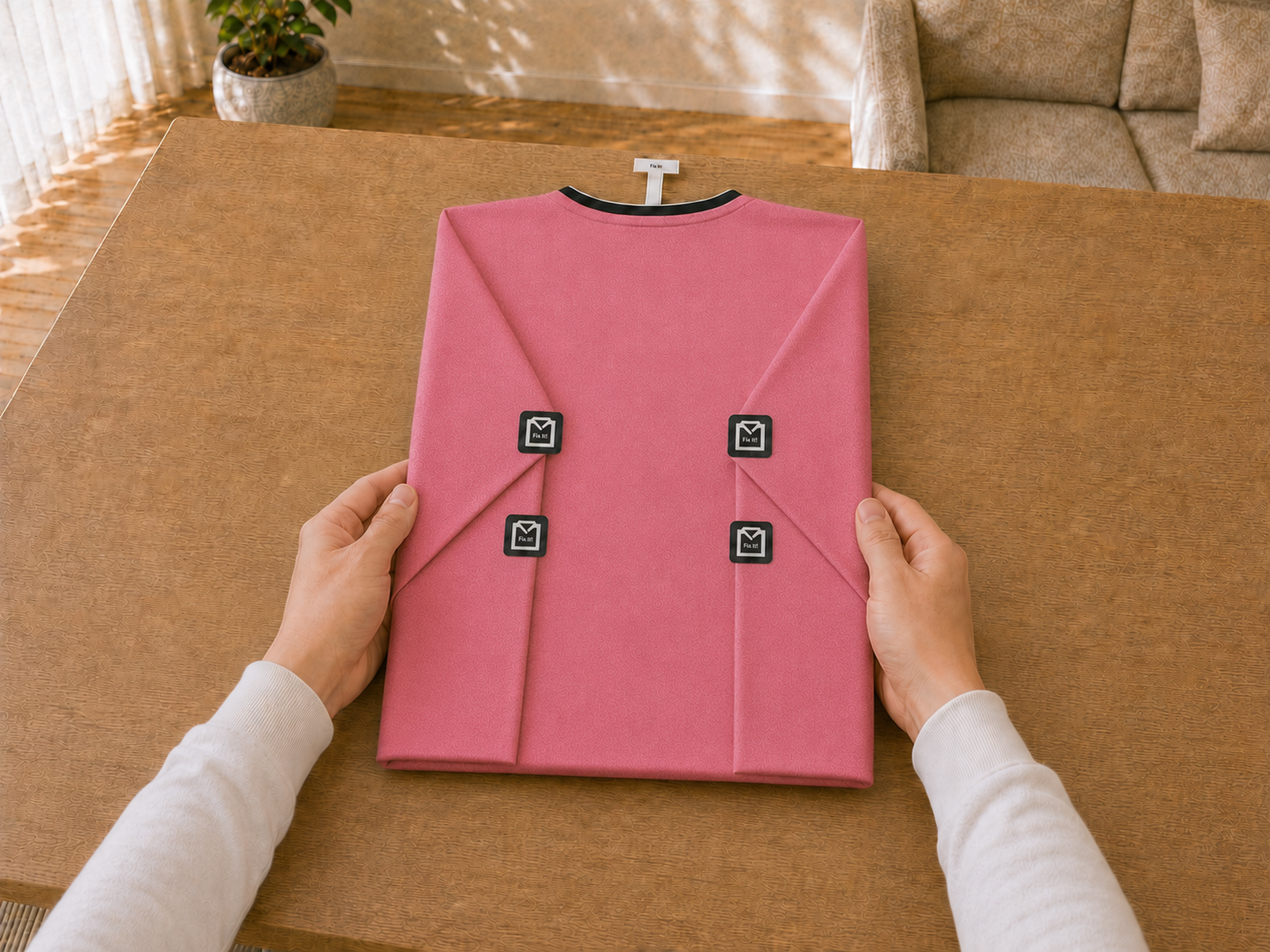 Maillot de sport plié proprement et symétriquement avec ShirtFrame